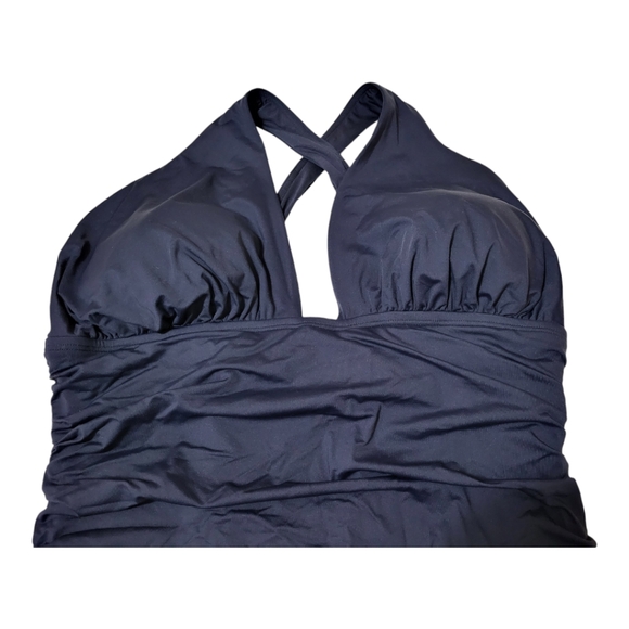 One Piece Women Bathsuit Size 22W Wide Strap X Back Swimwear - Picture 7 of 10